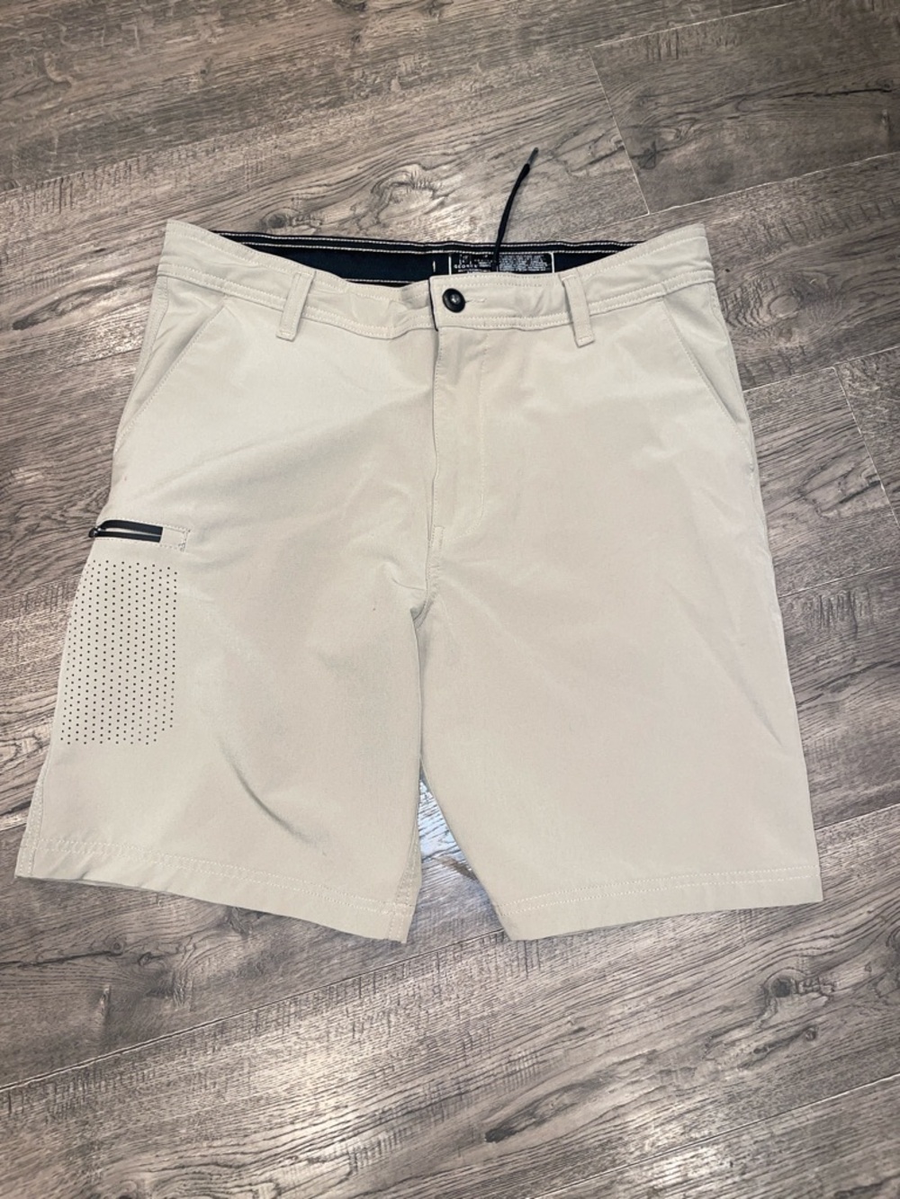George Light Beige Flat-Front Men's Shorts